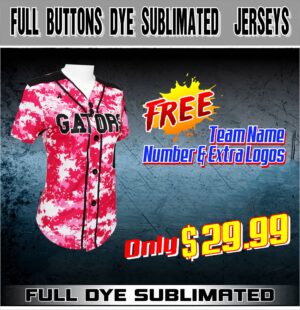 FULL BUTTONS Softball jersey - Dye sublimated