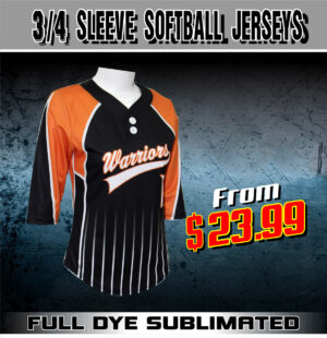 3/4 SLEEVE Softball jersey - Dye sublimated