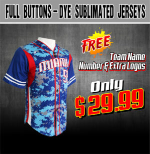 FULL BUTTONS- Dye sublimated