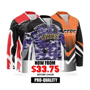 HOCKEY JERSEYS-PRO-QUALITY MATERIAL- FULL DYE SUBLIMATED